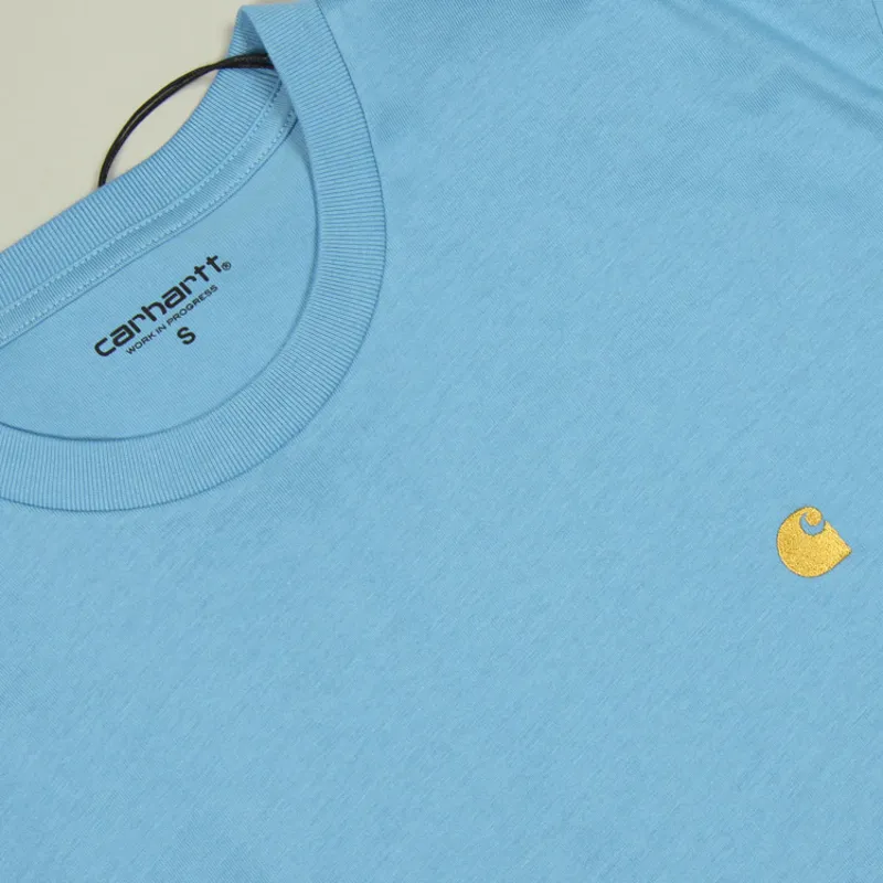 Carhartt WIP Chase T-Shirt - Piscine/Gold-1